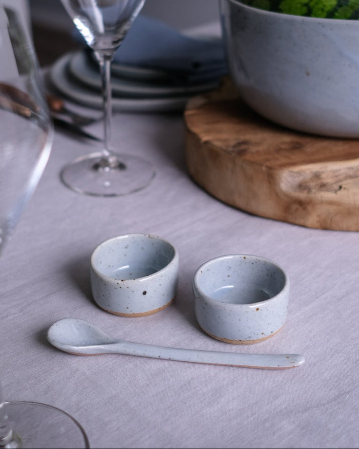 handmade blue speckle ceramics coffee and tea teaspoon