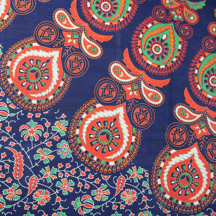 Floral Peacock Mandala Print Cotton Bedspread Tapestry Tablecloth Throw King - Sweet Us
