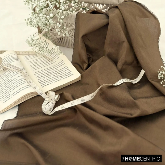 Medium Brown Art Silk / Faux Silk Fabric By The Yard
