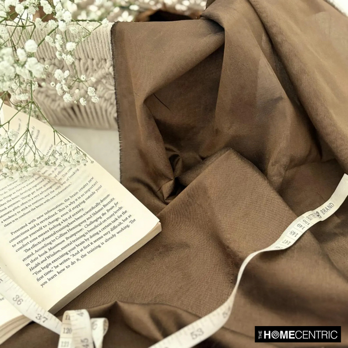 Medium Brown Art Silk / Faux Silk Fabric By The Yard