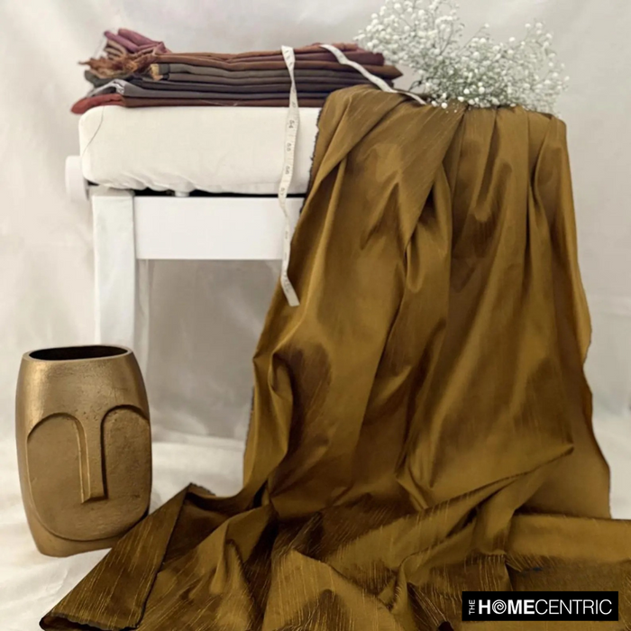 Medium Brown Art Silk / Faux Silk Fabric By The Yard