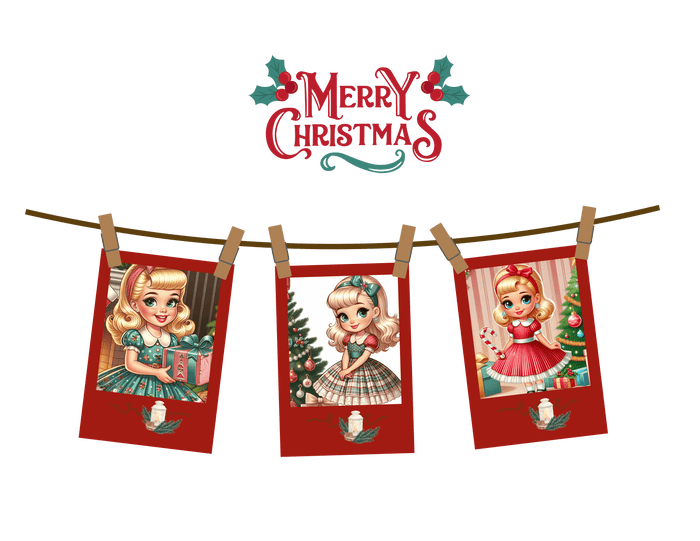 Merry Christmas - Photo Banner - Blonde Girls - Women's Softstyle Tee - Whippie's