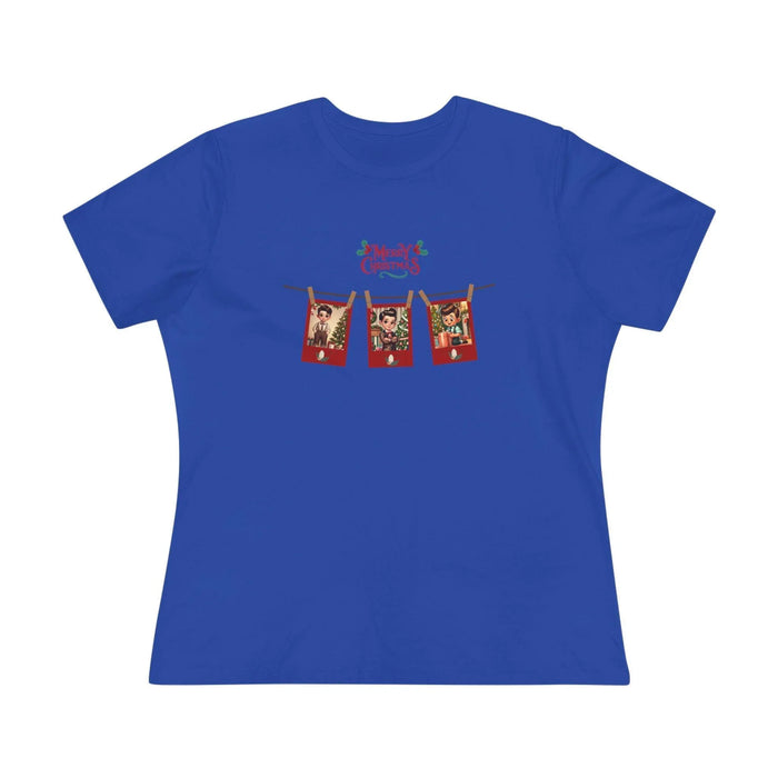 Merry Christmas - Photo Banner - Dark Hair Boys - Women's Softstyle Tee - Whippie's