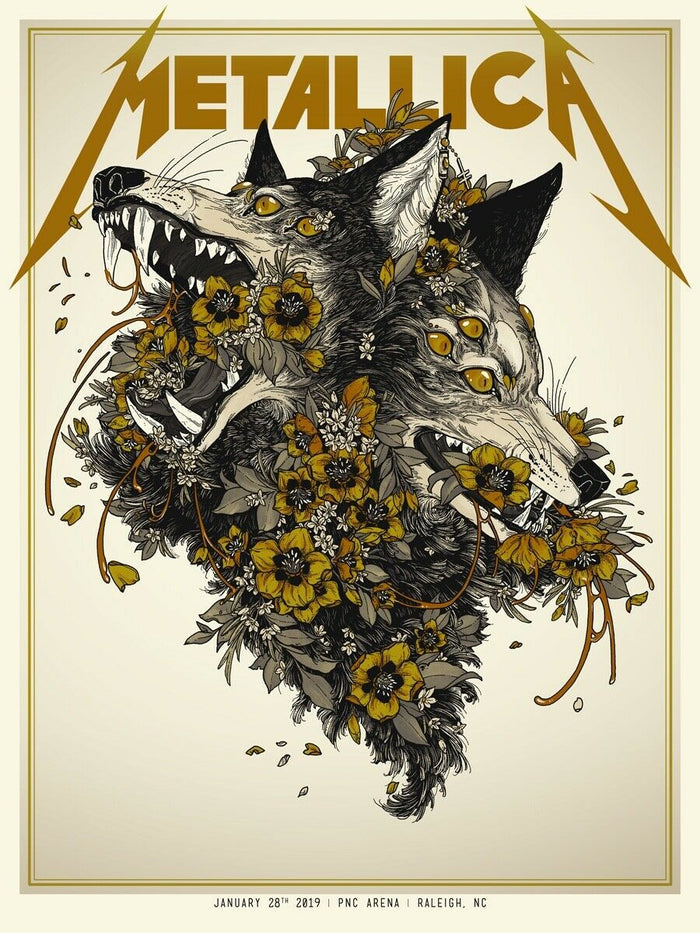 Metallica Raleigh 2019 by Erica Williams, 18" x 24" Screen Print