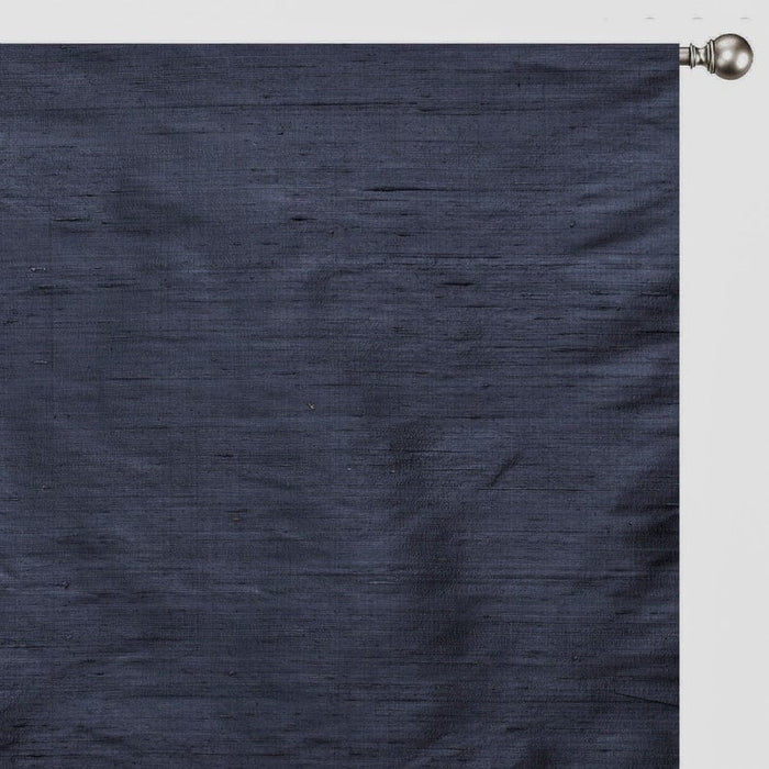 Midnight Blue Pure Silk Dupioni Curtain Panels