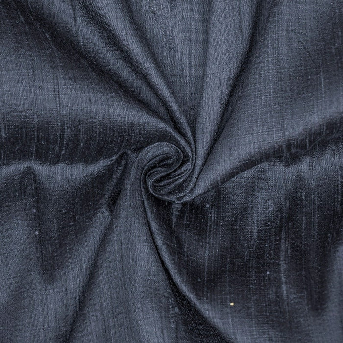 Midnight Blue Pure Silk Dupioni Curtain Panels