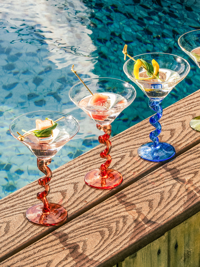Mocha Spiral Stem Martini Glass