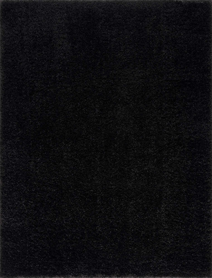 Modern Solid Black Plush Pile Moroccan Style Washable Area Rug - The Rug Decor