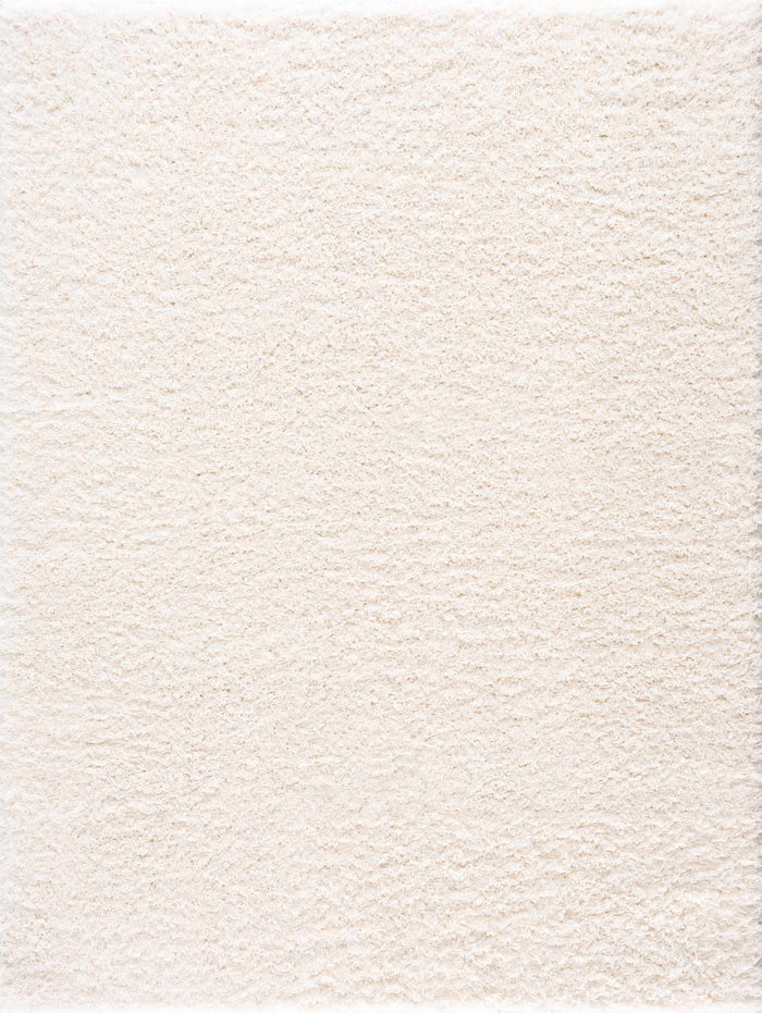 Modern Solid Ivory Plush Pile Moroccan style Washable Area Rug - The Rug Decor