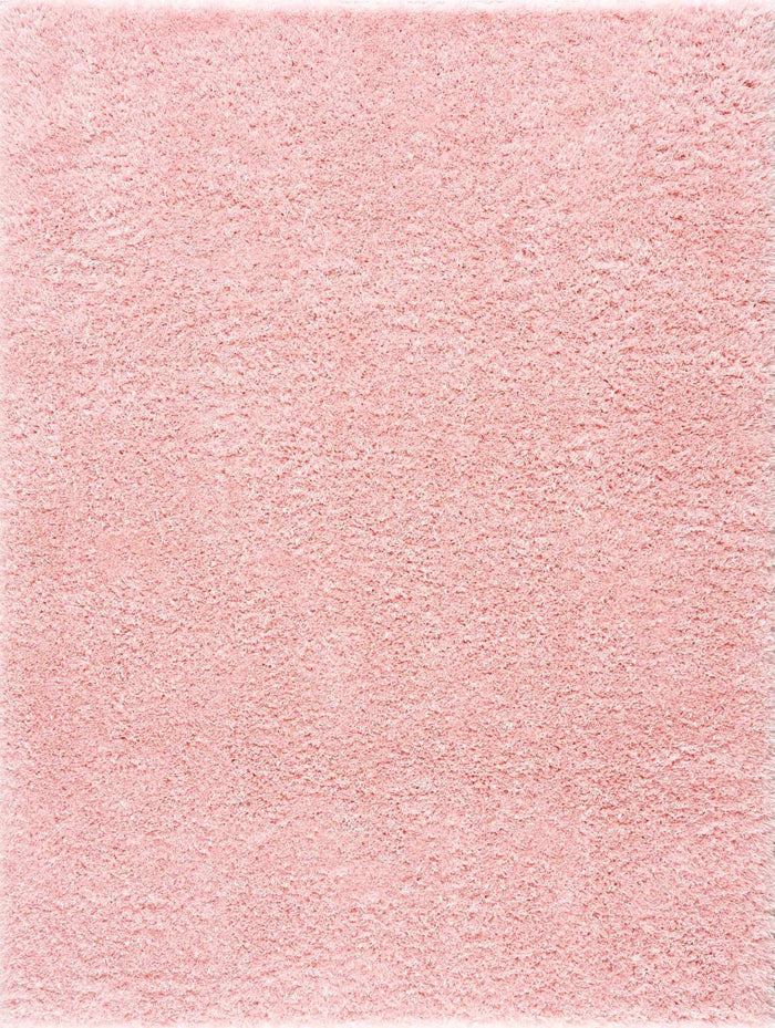 Modern Solid Pink Plush Pile Moroccan Style Washable Area Rug - The Rug Decor