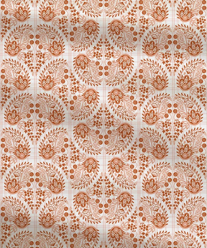 Moments Queen Bedsheet Set, Diana Rust|120 TC Cotton