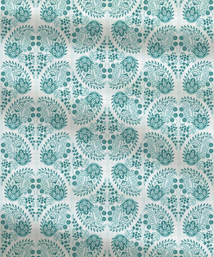 Moments Queen Bedsheet Set, Diana Teal|120 TC Cotton