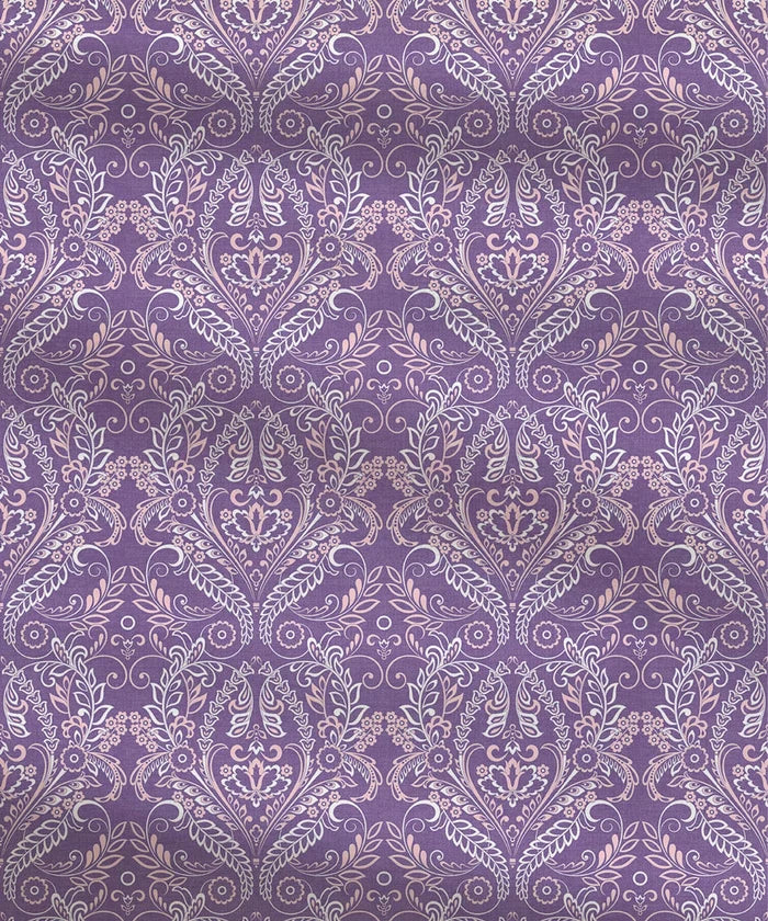 Moments Queen Bedsheet Set, Irene Purple |120 TC Cotton