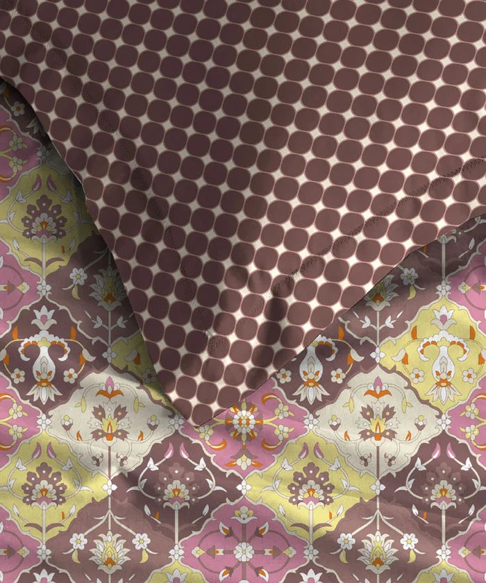Moments Queen Bedsheet Set,Vivienne Brown|120 TC Cotton