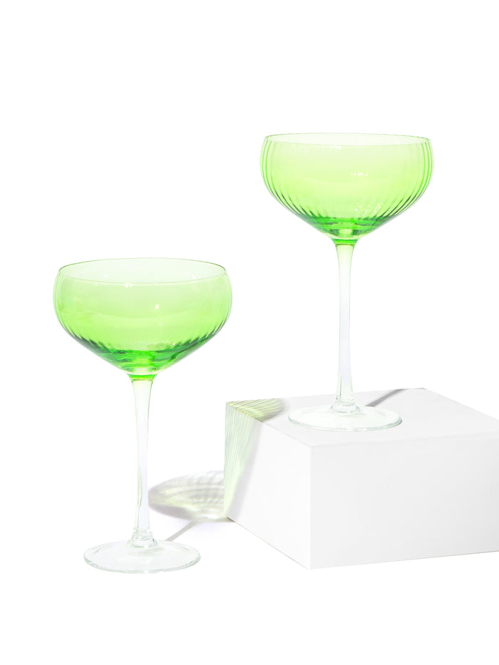 Moss Coupe Cocktail Glass, Ripple