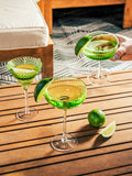 Moss Coupe Cocktail Glass, Stripe