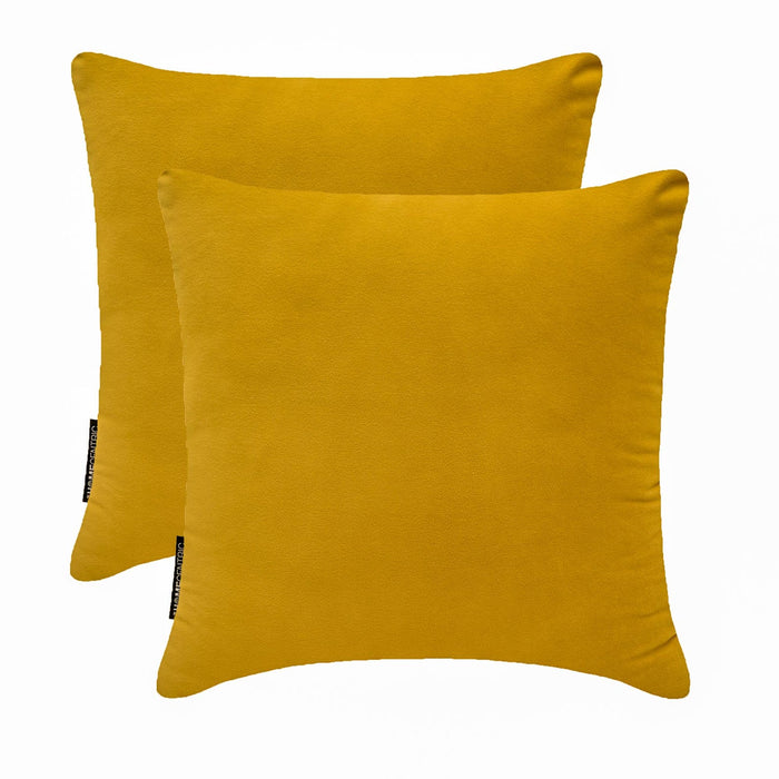 Mustard Yellow Plain Velvet Throw Pillow Cover - Mustard Yellow Velvet