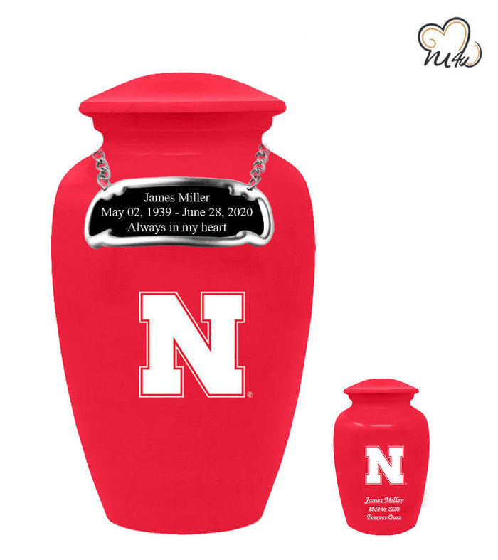 Nebraska University Cornhuskers College Cremation Urn - Red - ExquisiteUrns