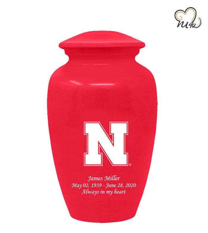 Nebraska University Cornhuskers College Cremation Urn - Red - ExquisiteUrns