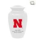 Nebraska University Cornhuskers College Cremation Urn - White - ExquisiteUrns