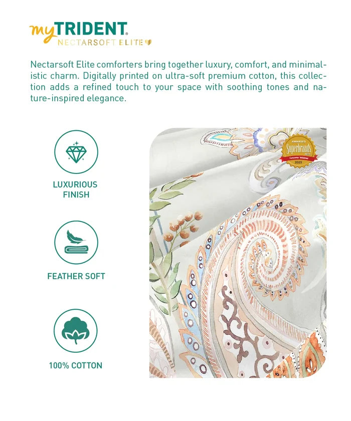 Nectarsoft Elite Double AC Comforter, Mizuki| 400 TC Cotton Shell 150 GSM Polyester Filling