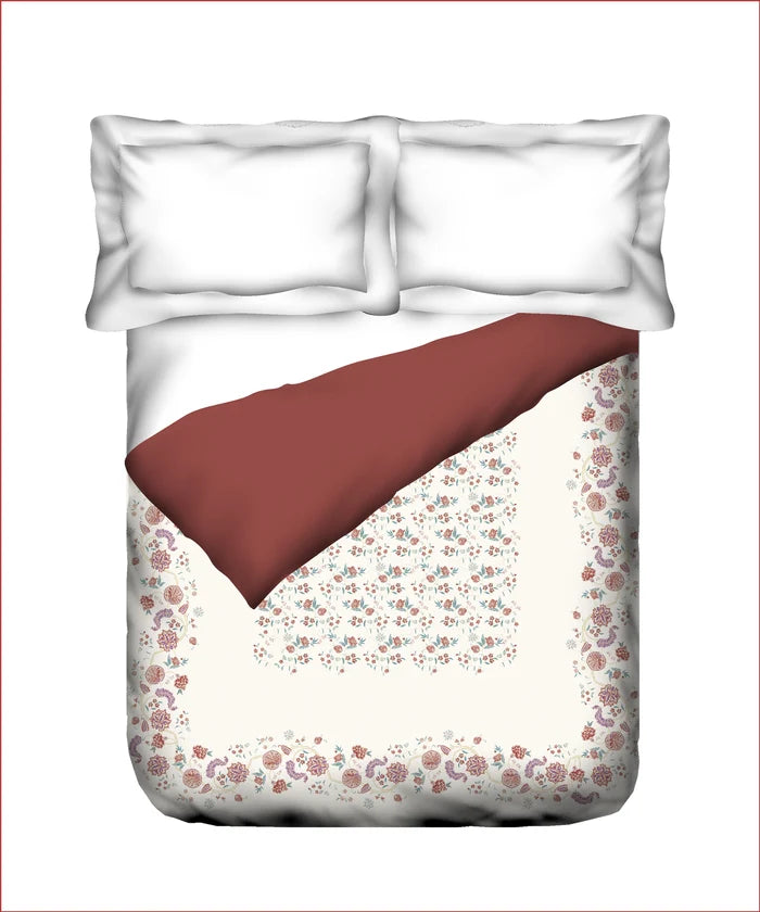 Nectarsoft Elite Double AC Comforter, Rumi| 400 TC Cotton Shell 150 GSM Polyester Filling