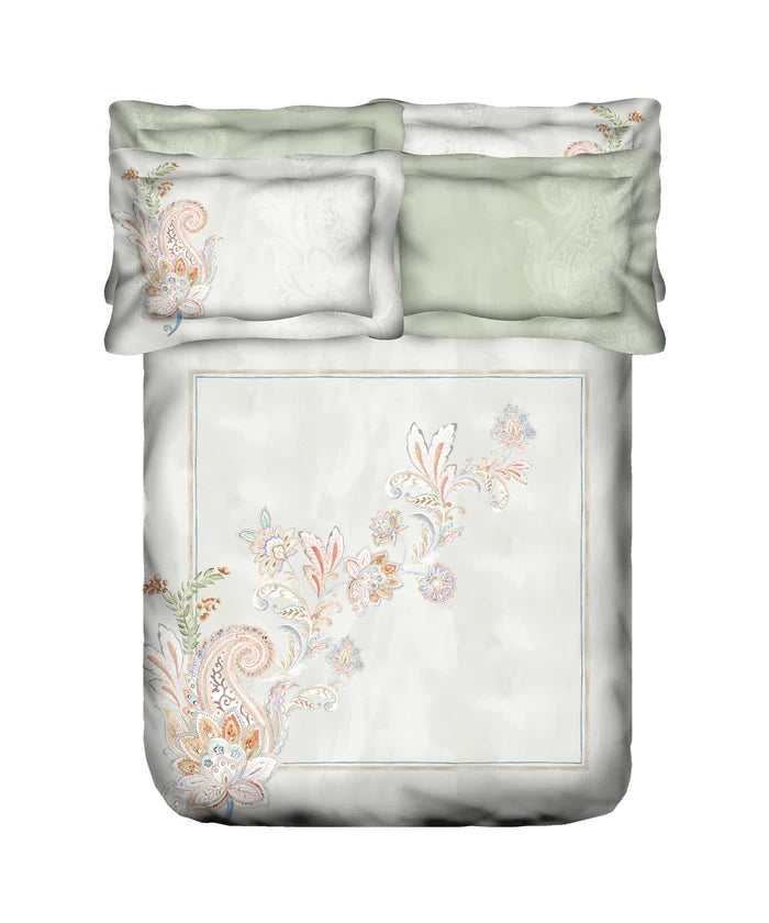 Nectarsoft Elite King Bedsheet Set, Mizuki| 400 TC Cotton| 4 Pillow Covers