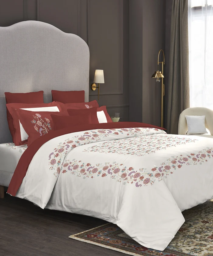 Nectarsoft Elite King Bedsheet Set, Rumi| 400 TC Cotton| 4 Pillow Covers