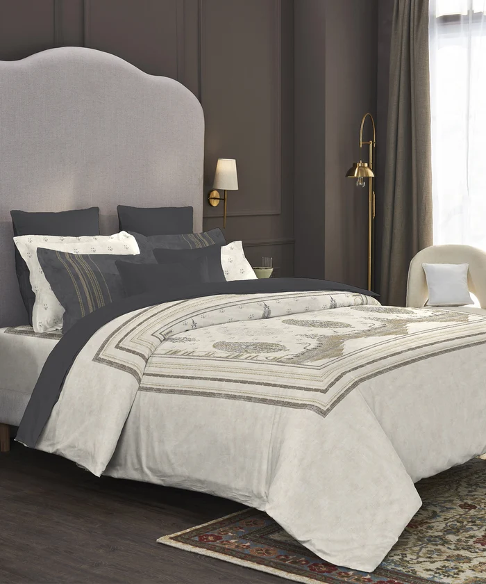Nectarsoft Elite King Bedsheet Set, Whispering Vines| 400 TC Cotton| 4 Pillow Covers