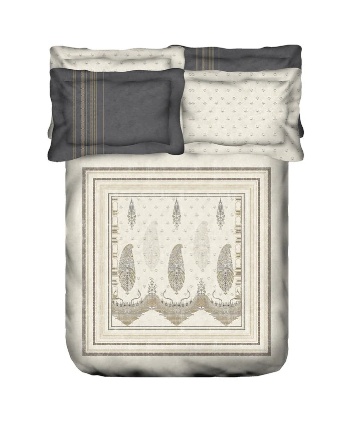 Nectarsoft Elite King Bedsheet Set, Whispering Vines| 400 TC Cotton| 4 Pillow Covers