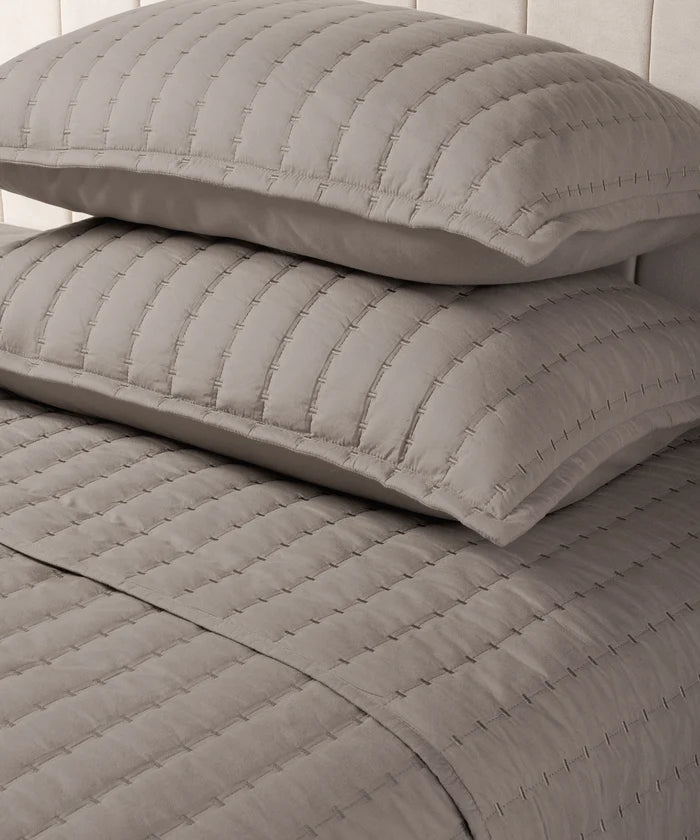 Nectarsoft Italian Retreat King Bedcover Set, Khaki|90 GSM Cotton|3 Pc Set