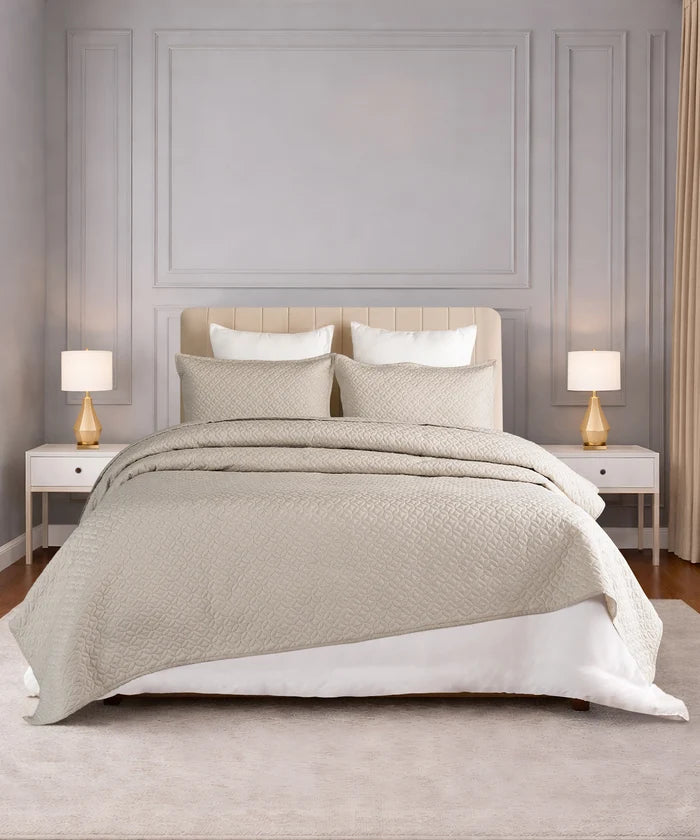 Nectarsoft Italian Retreat King Bedcover Set, Linen|90 GSM Cotton|3 Pc Set