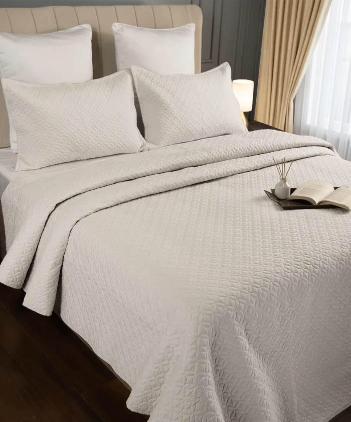Nectarsoft Italian Retreat King Bedcover Set, Linen|90 GSM Cotton|3 Pc Set