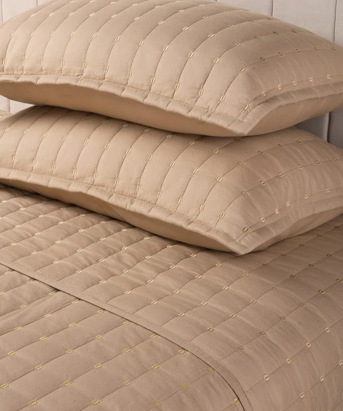 Nectarsoft Italian Retreat King Bedcover Set, Mocha|90 GSM Cotton|3 Pc Set