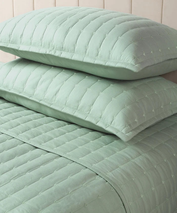 Nectarsoft Italian Retreat King Bedcover Set, Sage|90 GSM Cotton|3 Pc Set