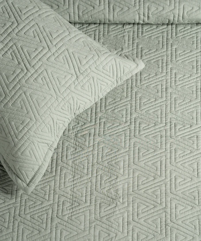 Nectarsoft Italian Retreat King Bedcover Set, Seafoam|90 GSM Cotton|3 Pc Set