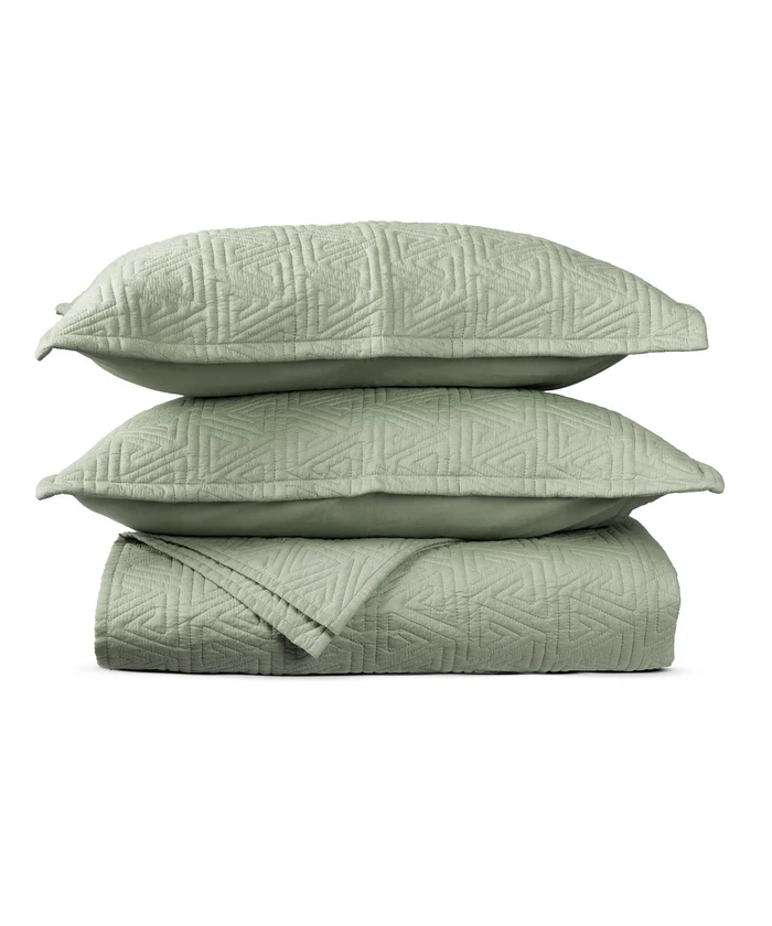 Nectarsoft Italian Retreat King Bedcover Set, Seafoam|90 GSM Cotton|3 Pc Set