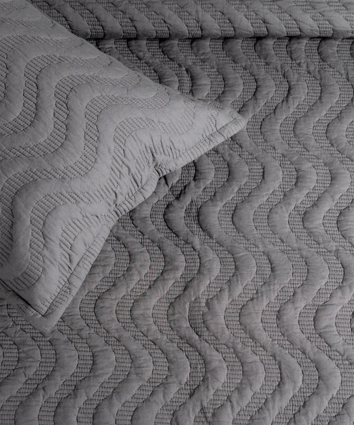 Nectarsoft Italian Retreat King Bedcover Set, Slate|90 GSM Cotton|3 Pc Set