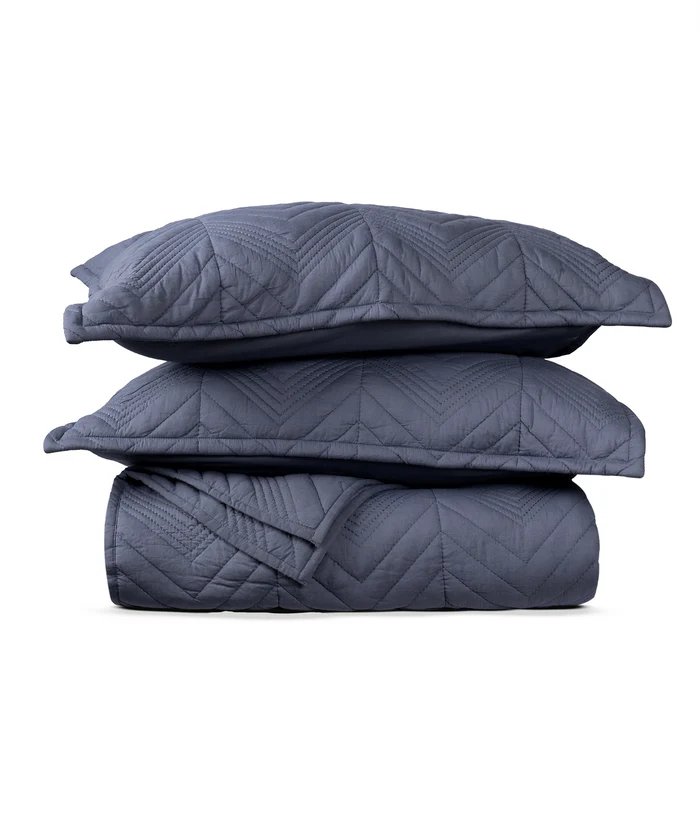 Nectarsoft Italian Retreat King Bedcover Set, Stone Blue|90 GSM Cotton|3 Pc Set