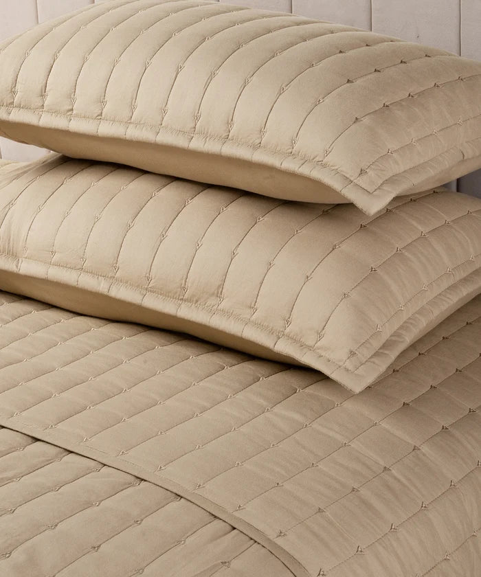 Nectarsoft Italian Retreat King Bedcover Set, Taupe|90 GSM Cotton|3 Pc Set