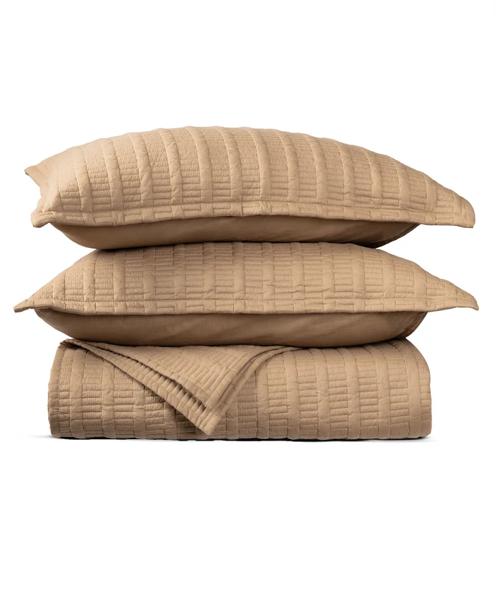 Nectarsoft Italian Retreat King Bedcover Set,Warm Taupe|90 GSM Cotton|3 Pc Set