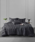 Nectarsoft King Solid Bedsheet Set, Dark Blue| 600 TC Cotton| 4 Pillow Covers