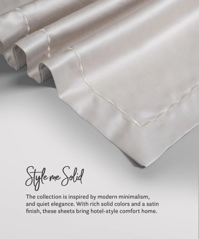 Nectarsoft King Solid Bedsheet Set, Ivory| 600 TC Cotton| 4 Pillow Covers