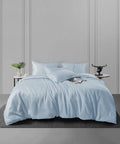 Nectarsoft King Solid Bedsheet Set, Light Blue| 600 TC Cotton| 4 Pillow Covers