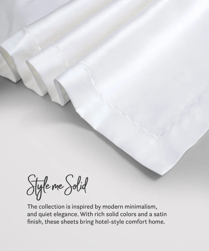 Nectarsoft King Solid Bedsheet Set, White| 600 TC Cotton| 4 Pillow Covers