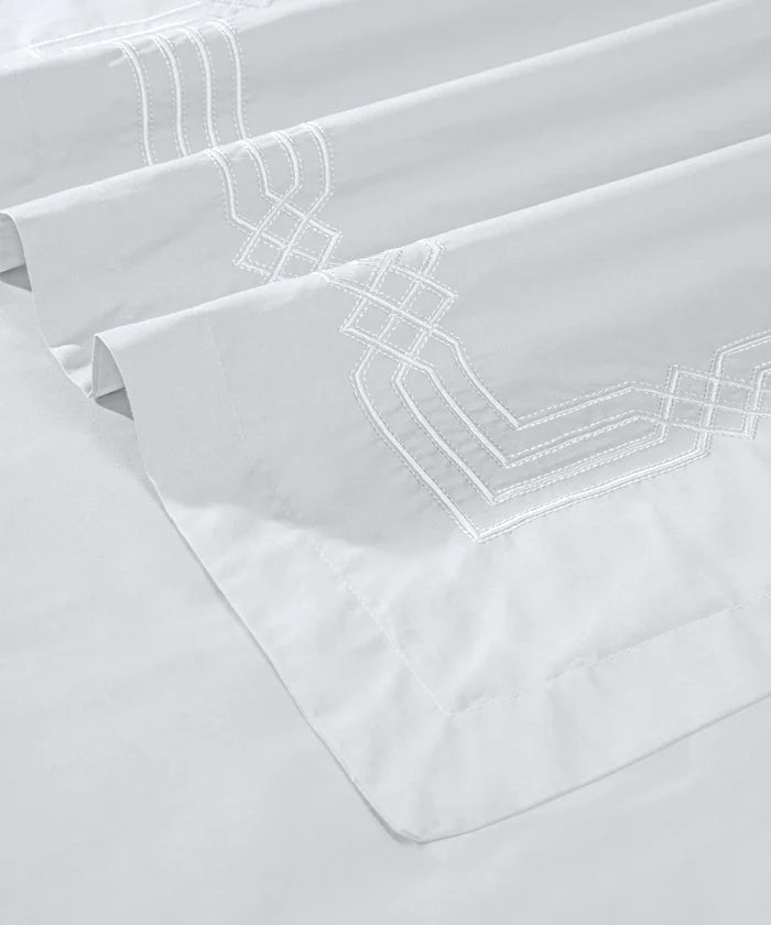 Nectarsoft Luxe Living Solid King Bedsheet Set, Renoir, Snow White|300 TC Cotton| 2 Pillow Cover