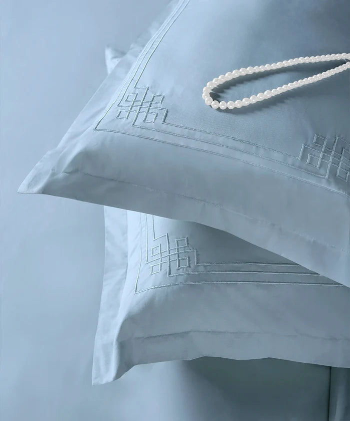 Nectarsoft Luxe Living Solid King Bedsheet Set, Windsor, Blue Shadow|300 TC Cotton| 2 Pillow Cover