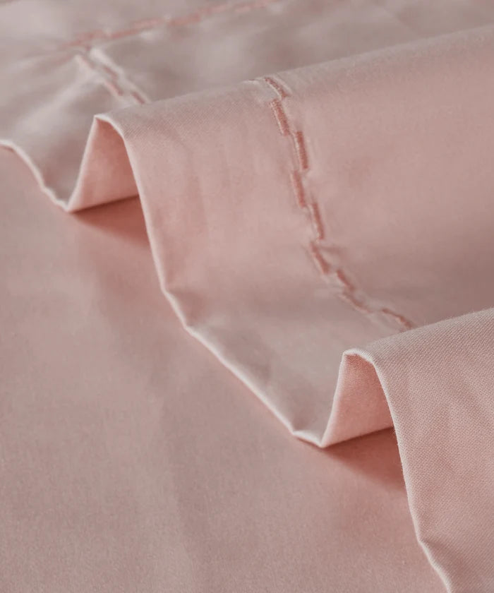 Nectarsoft Signature Select King Bedsheet Set, Blush|400 TC Cotton| 2 Pillow Covers