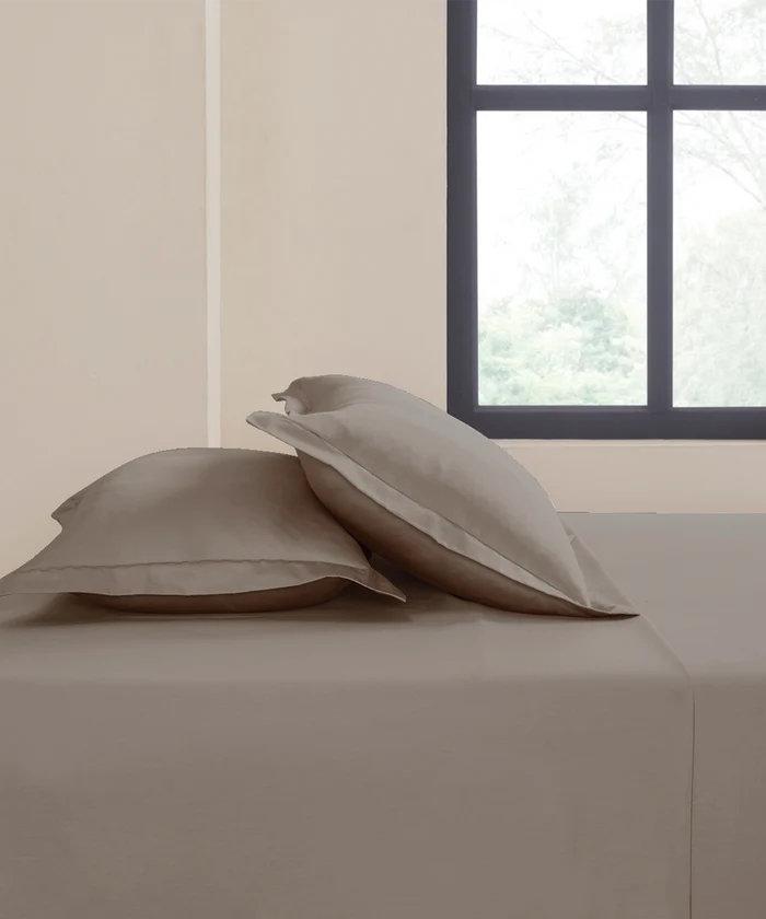 Nectarsoft Signature Select King Bedsheet Set, Hazelnut|400 TC Cotton| 2 Pillow Covers