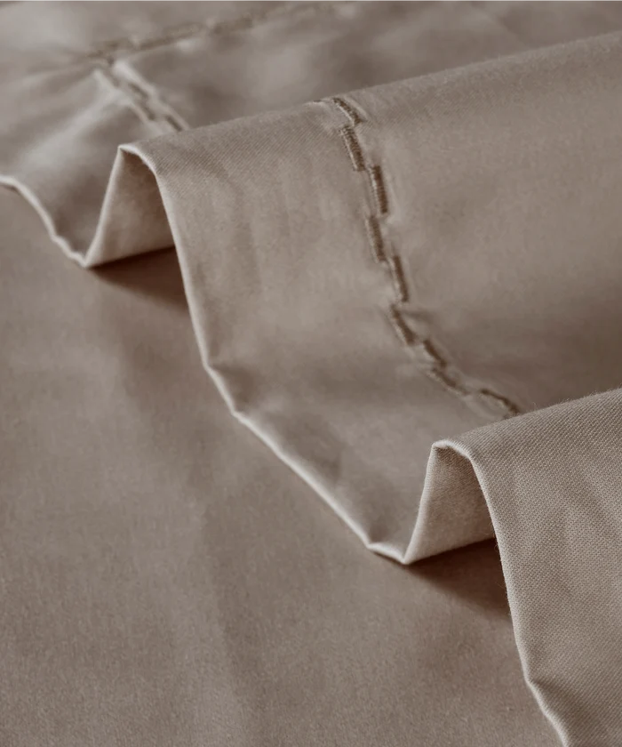 Nectarsoft Signature Select King Bedsheet Set, Hazelnut|400 TC Cotton| 2 Pillow Covers